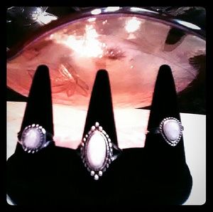 Silver overlay, Reiki infused opal rings